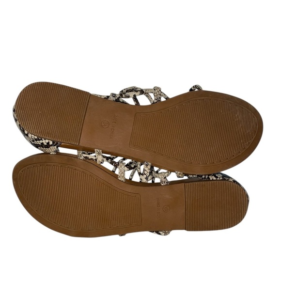 NWOT Kaari Blue Gladiator Sandals Snakeskin Tan Black Beige Size 8-1/2 - Picture 4 of 7